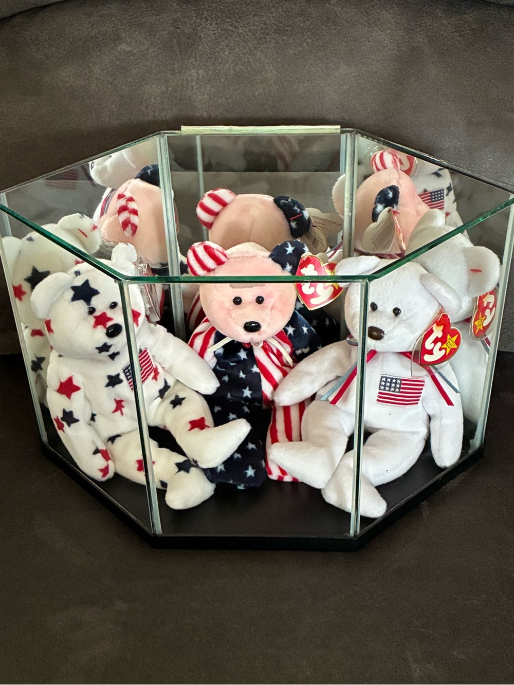 Rare Ty Beanie Baby Patriotic Bear Set - Red, White & Blue Plush Trio Vintage